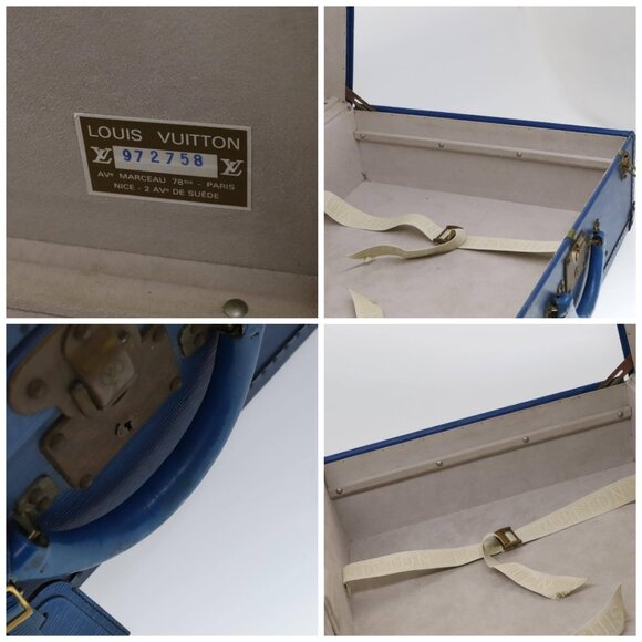 LOUIS VUITTON Epi Alzer 65 Trunk Blue LV Auth 107772A - Picture 14 of 15